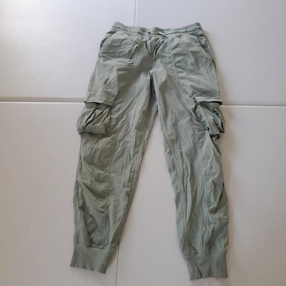 Lululemon Dance Studio Jogger Pants Womens Small Sage Green Cargo Ripstop Mid - Picture 1 of 8